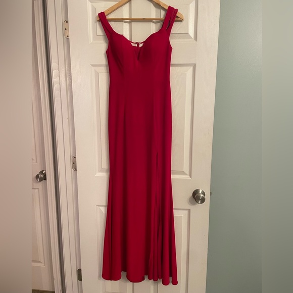Aqua Dress Red long Formal - Picture 4 of 6